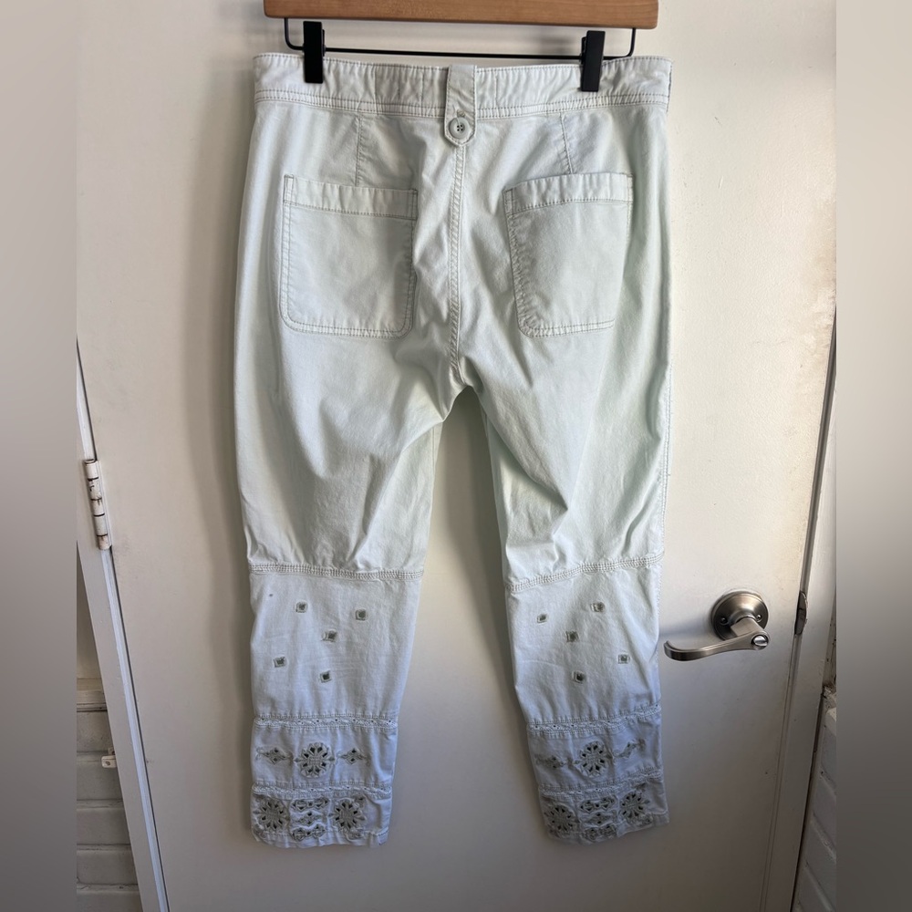 Anthropologie The Wanderer Eyelet Cropped Ankle Utility Pants 28 boho prairie - Picture 5 of 9